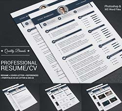 个人简历模板(INDD/DOCX/PSD)：My Professional Resume CV Set
